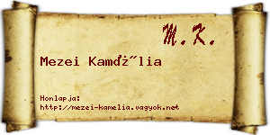 Mezei Kamélia névjegykártya